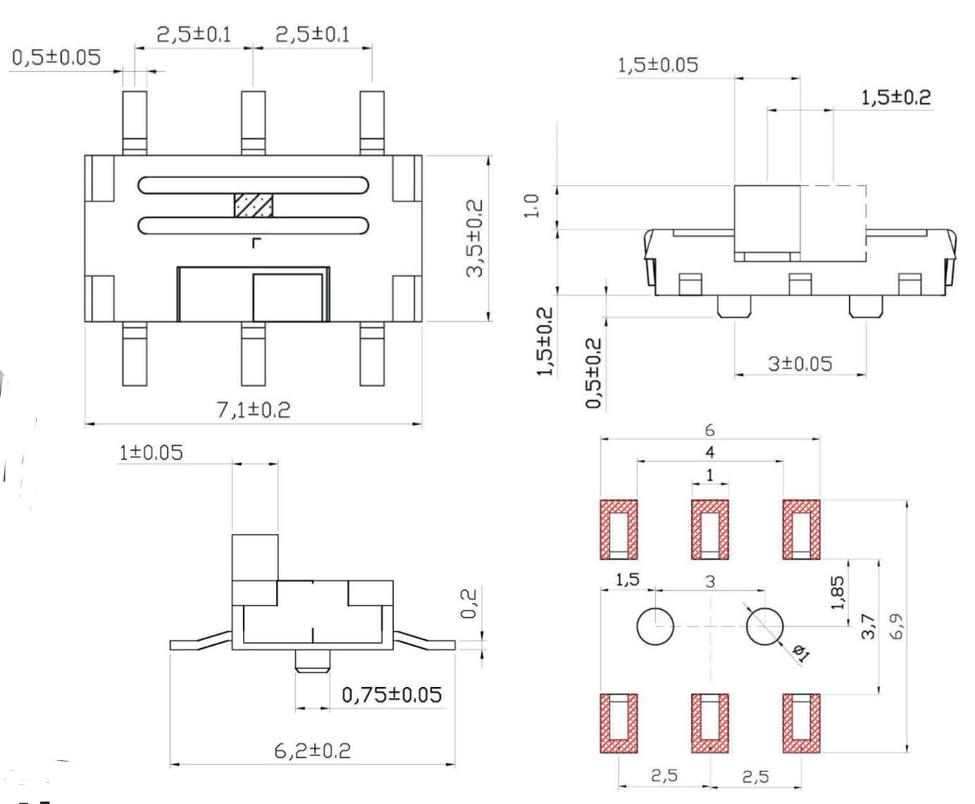 MSK-01P(薄柄）拨动开关