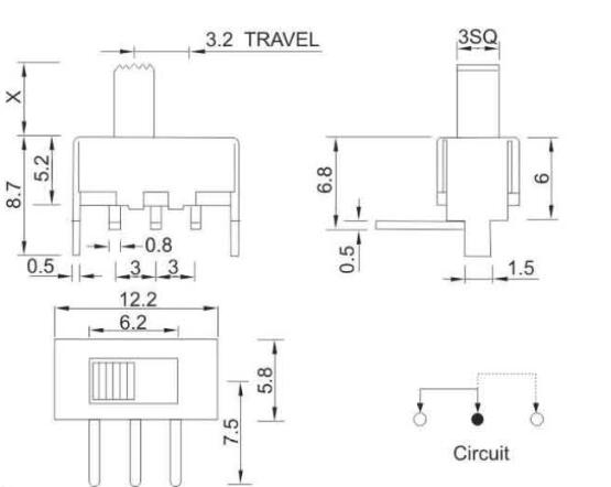 SS-12F39(1p1t)拨动开关