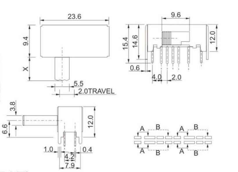 SK-43D01(4P3T)拨动开关